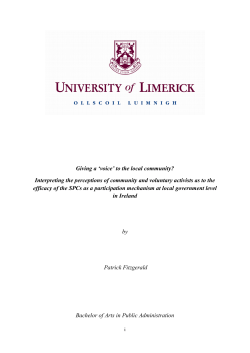 Giving a `voice` to the local community?