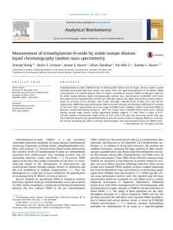 Measurement of trimethylamine-N-oxide by stable isotope dilution