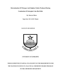 Determination Of Nitrogen And Sulphur Oxides Produced During