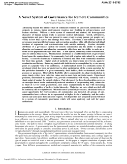 A Novel System of Governance for Remote Communities