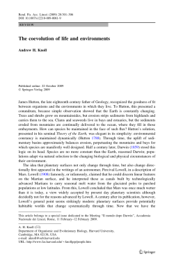 The coevolution of life and environments - IB-USP
