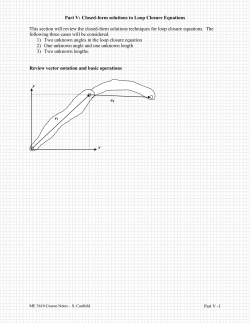 Part V: Closed-form solutions to Loop Closure Equations This