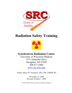 Radiation Safety Training - Synchrotron Radiation Center