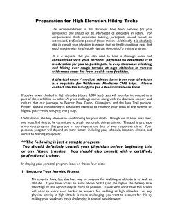 Preparation for High Elevation Hiking Treks