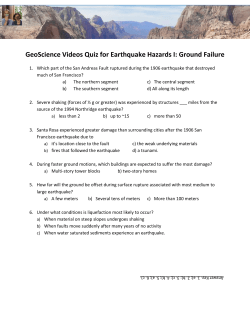 Earthquake Hazards I Quiz