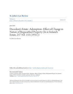 Ademption--Effect of Change in Nature of Bequeathed Property