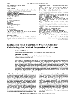 Evaluation of an equation of state method for calculating the critical