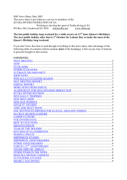 SDF News Sheet May 07 - Scuba Divers Federation of SA