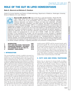 role of the gut in lipid homeostasis
