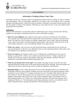 Icebreakers: Getting to Know Your Class