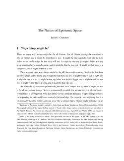 The Nature of Epistemic Space