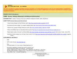 GRADE 8 ELA CCGPS UNIT PLAN