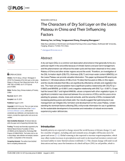 The Characters of Dry Soil Layer on the Loess Plateau in China and