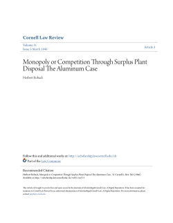 Monopoly or Competition Through Surplus Plant Disposal The