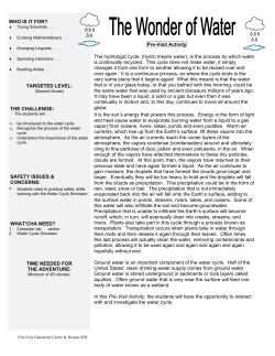 Pre-Visit Activity The hydrologic cycle, (hydro means water), is the