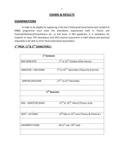 examination schedules