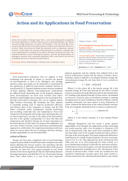 Action and its Applications in Food Preservation
