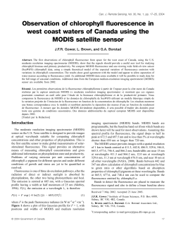 Observation of chlorophyll fluorescence in west coast waters of