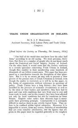 trade union organisation in ireland.