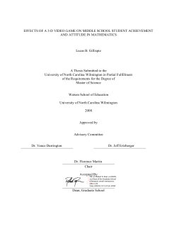 effects of an immersive, 3-d video game on middle