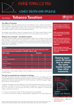 Fact Sheet Tobacco Taxation - WHO/Europe