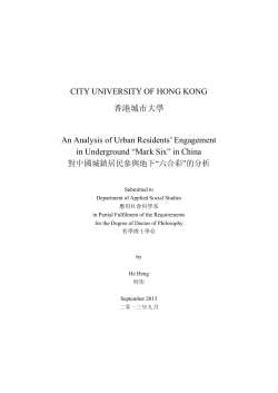 An Analysis of Urban Residents` Engagement in Underground &ldquo;Mark