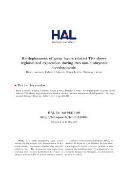Re-deployment of germ layers related TFs shows regionalized