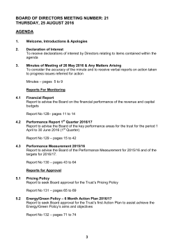 BOARD OF DIRECTORS MEETING NUMBER: 21 THURSDAY, 25