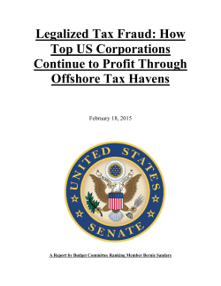 Legalized Tax Fraud - Senate Budget Committee