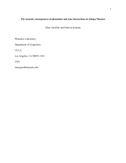 1 The acoustic consequences of phonation and