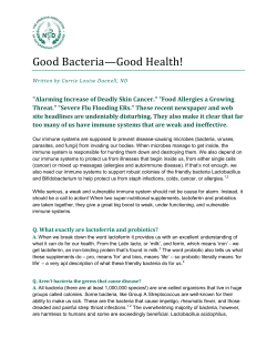 Good Bacteria&mdash;Good Health! - American Association of
