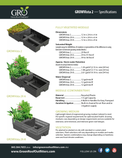 GROWVista 2 &mdash;Specifications