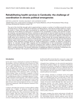 Rehabilitating health services in Cambodia: the