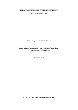 Anti-Unfair Competition Law and Anti-Trust Law
