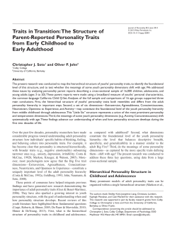 Traits in Transition: The Structure of ParentReported