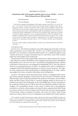 A diachronic study of the negative polarity item syn leven `his life`