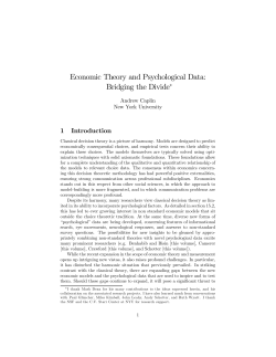 Economic Theory and Psychological Data: Bridging the Divide∗