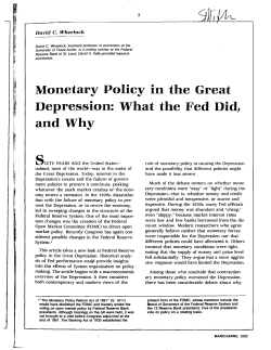 Monetary Policy in the Great Depression.