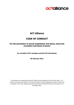 ACT Alliance Code of Conduct