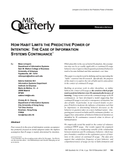 how habit limits the predictive power of intention
