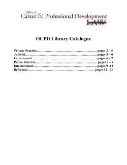 OCPD Library - American University Washington College of Law