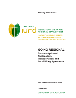 going regional: community-based regionalism