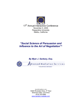 &ldquo;Social Science of Persuasion and Influence to the Art of Negotiation&rdquo;&copy;