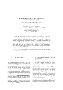 Maximun Gain Rule for Selecting Controlled Variables