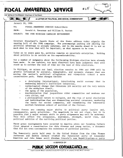 The 1986 Michigan Campaign Environment