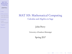MAT 305: Mathematical Computing