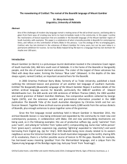 The reawakening of Craitbul - The University of Adelaide