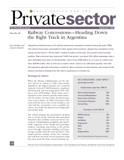 Railway Concessions&mdash;Heading Down the Right Track in Argentina