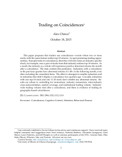 Trading on Coincidences