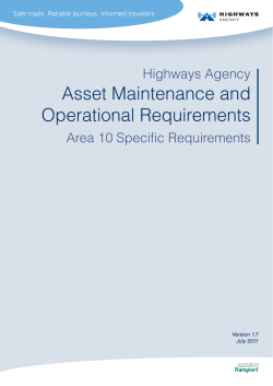 Highways Agency Asset Maintenance and Operational Requirements